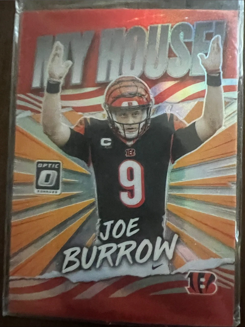 Joe Burrow Optic MY HOUSE Football Card - Cincinnati Bengals extremely rare card